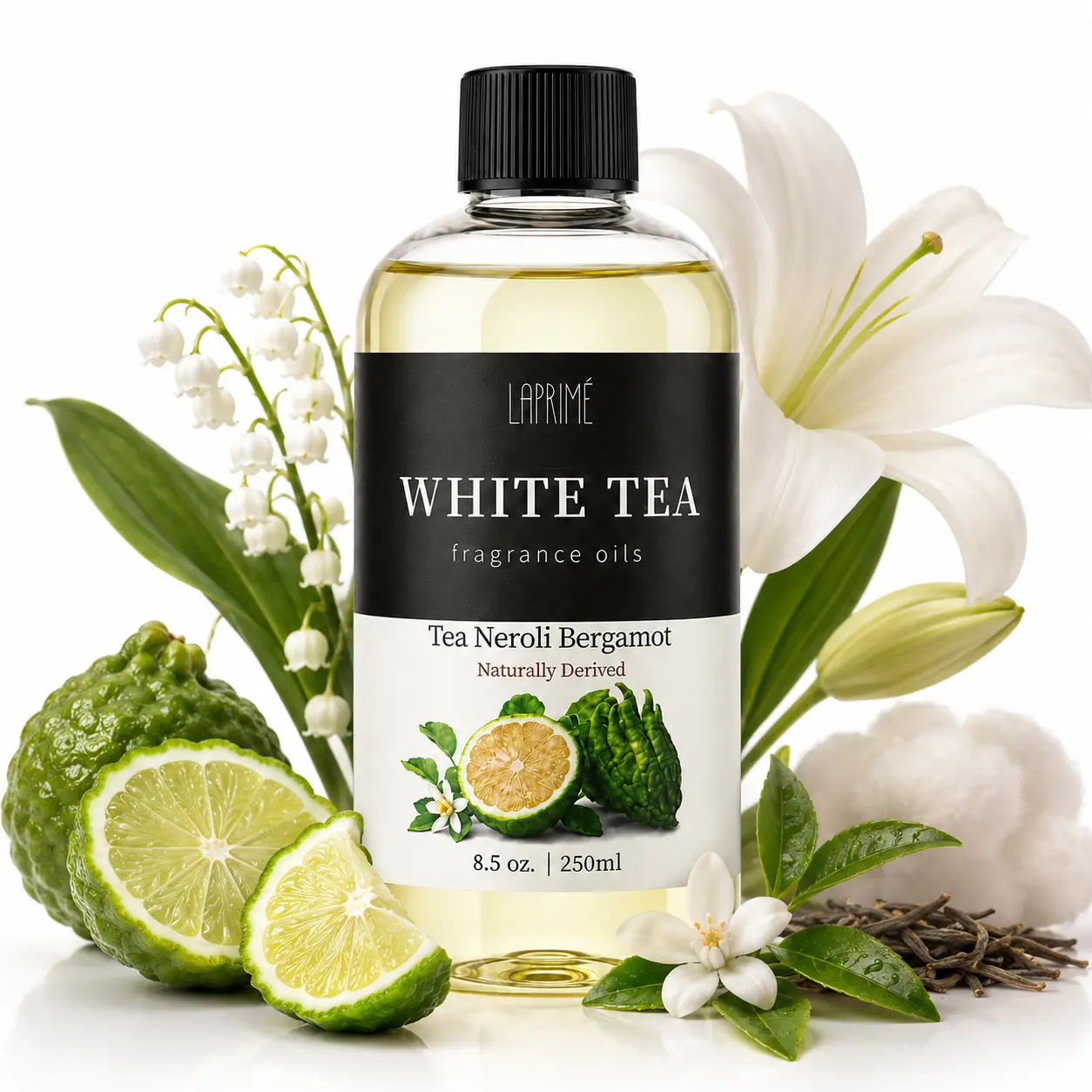 LAPRIMÉ Luxury Hotel Diffuser Oil Refill - Ritz-Carlton Inspired Natural Liquid Aromatherapy Oil, White Tea-Neroli-Bergamot Hotel Scents, for Ultrasonic-Waterless-Reed Diffusers, Long-Lasting Home Fragrance