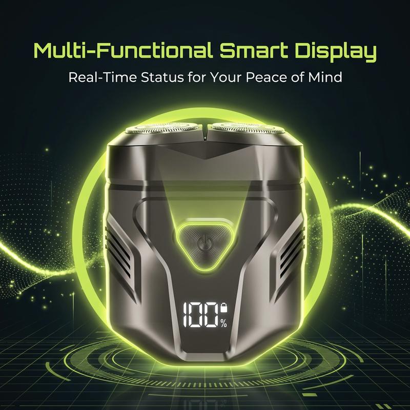 Enchen MINIX Premium Portable Electric Shaver for Men – Compact Foil Shaver with Dual Flex Heads, Fast Clean Shave, Waterproof & Rechargeable, A Perfect Valentine’s Day Gift for Him, 2/3 card-size