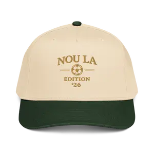 NOU LA Edition ’26 Hat (Ayiti Back Hit) – Cream & Deep Green Premium Dad Cap, Haitian Pride Soccer Summer Drop