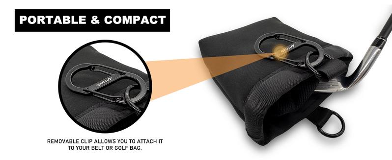 Arttodo Golf Club and Ball Cleaning Bag, Golf Club Washer with Water, Waterproof Cleaner Pouch, Clean Club Grooves, Scrub Cleaner, Golf Accessories