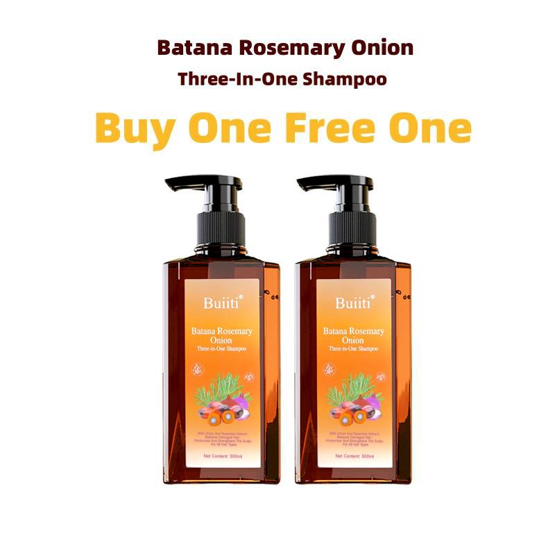 【Buy 1 Get 1 Free】Buiiti Batana Rosemary Onion Three - in - One Anti-Hair Fall HairLoss Treatment Shampoo,Oil Control Antidandruff Haircare,Help HairGrowth For all hair types, natural Haircare