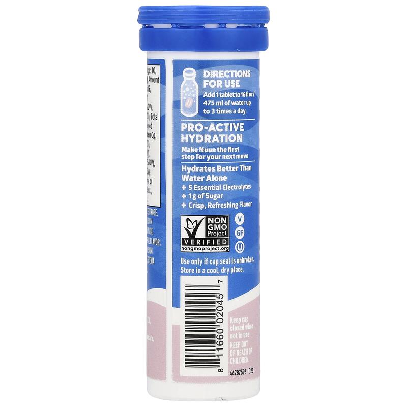 Nuun Sport Hydration, Effervescent Electrolyte Drink Tablets, Strawberry Lemonade, 10 Tablets