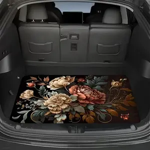 A General Motors trunk liner with vintage floral print -durable, trunk pad for cars, stylish and simple design, great gift for outdoor sports and travel during Christmas anti-slip weather tech rhinestone diamond seat rear lover pet floor mats pink Pattern