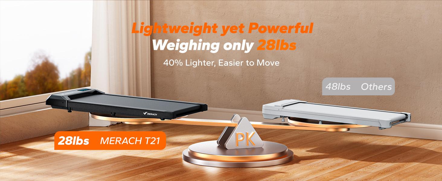 Merach Under Desk Treadmill, 2-in-1 Walking Pad for Walking and Jogging 2.5HP Low-Noise Treadmill with Remote Control Lanyard 265lbs Weight Capacity Home Exercise Equipment Home Gym Equipment