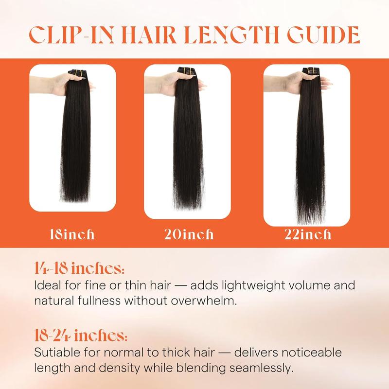 Sunny Hair Clip in Hair Extensions 12inch-24inch 7PCS Natural Straight 120G-135G"Weight for Daily,Occasions and Holiday Gifts for Women Hairpiece Holiday Hair kpop idols hair extensions #TikTokShopJumpstartSale