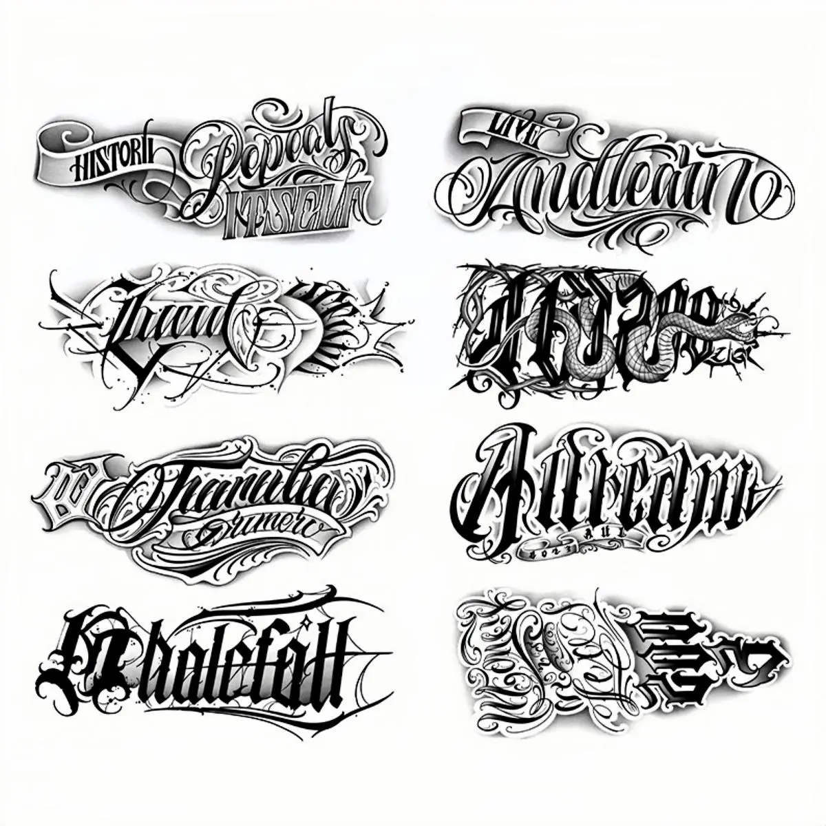 Waterproof Temporary Tattoo Sticker, 12pcs/set Long Lasting Fake Tattoo Sticker, Body Art Tattoo Sticker for Men & Women, Sticker Tattoos, Tattoos Stickers, Peel Off Tattoo