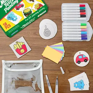 Tibibee 58 Pcs Magic Foam Texture Painting Kit, Magic Puffy Paint Kit–32 Pcs Foam Texture Paper, 12 Acrylic Markers, Magical 3D Effect Texture DIY Painting Set, Great Gifts for Kids Ages 3–8 outdoorfun