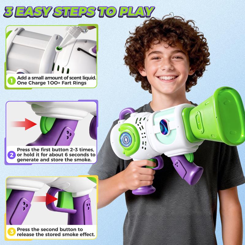 2026 New Fully Automatic Handheld Children's Electric Smoke Toy, USB Charging, Fun Toy, Holiday Birthday Gift