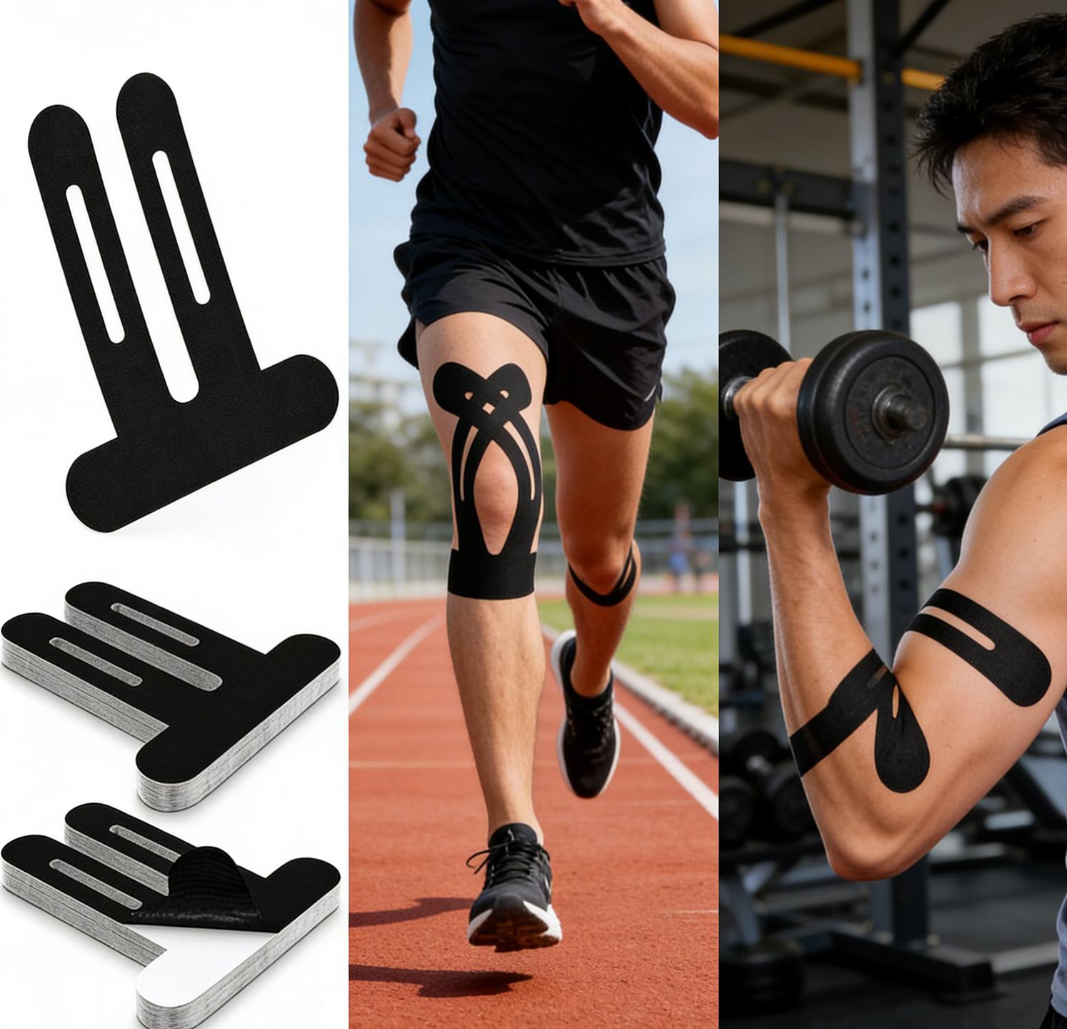 Pre-Cut Kinesiology Tape For Knees Athletic Tape For Knee Support, Stability, And Pain Relief Waterproof, High-Elasticity, Breathable, Hypoallergenic, And Latex-Free Available In Multiple Colors (Ideal For Training And Basketball)