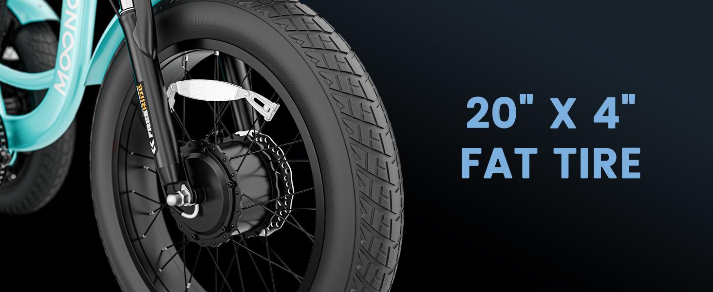 MOONCOOL TK1 Fat Tire Electric Tricycle for Adults, 20" x 4" Fat Tire Electric Trike, 48V 500W Motorized Electric Bicycle Bikes, 3 Wheels 7 Speed Ebike with Removable Battery, Aluminum Frame & Large Basket Ebike