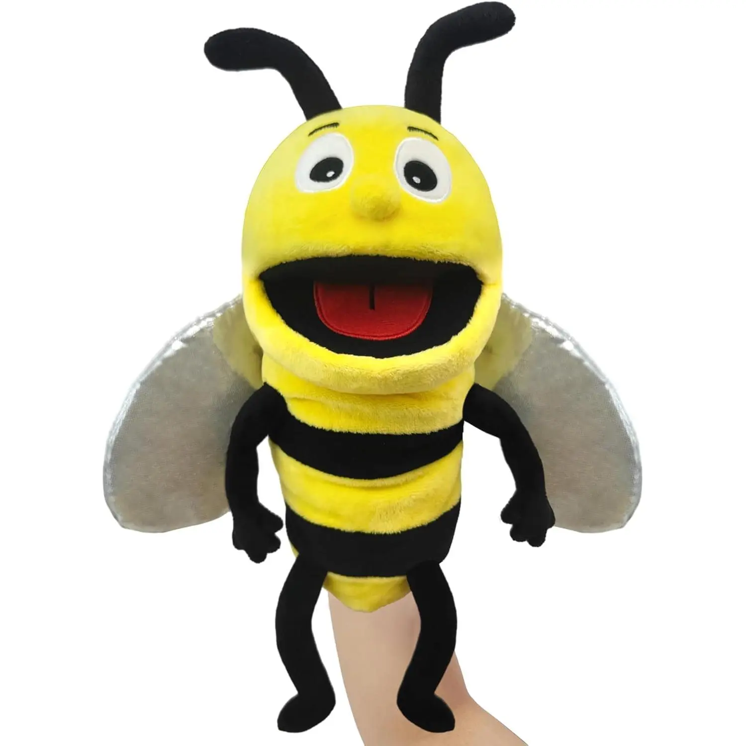 Hand Puppet Realistic Plush Puppet 13",Insect Animal Puppets for Kids Insect Stuffed Animal Hand Puppet with Moveable Mouth,Soft Stuffed Bee Puppet Story Toy Puppets Role Play Show Game childhood