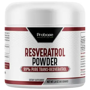 Probase Nutrition Trans Resveratrol Supplement, High Purity Resveratrol Powder for Age Support, 40-Day Supply, 40 Grams