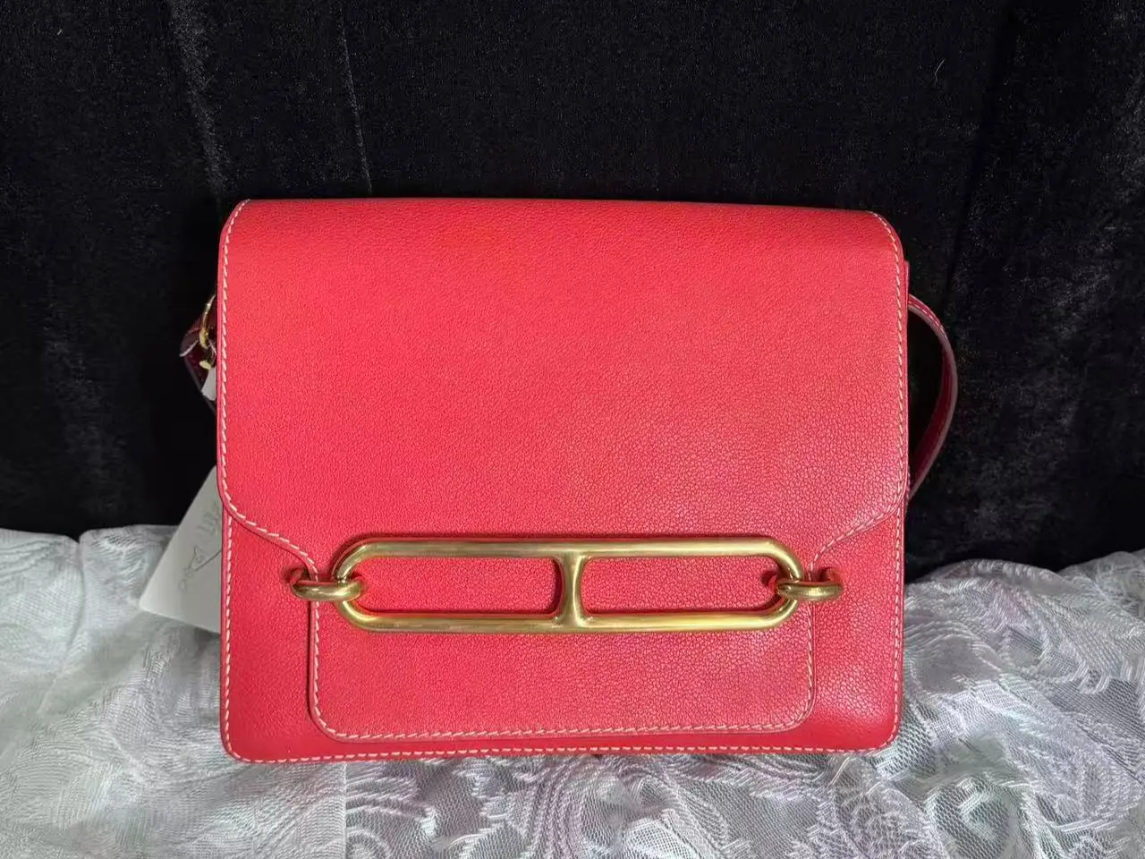 Pre-owned HERMÈS leather Crossbody Bags Pre loved Hermes Roulis Red Crossbody Bag