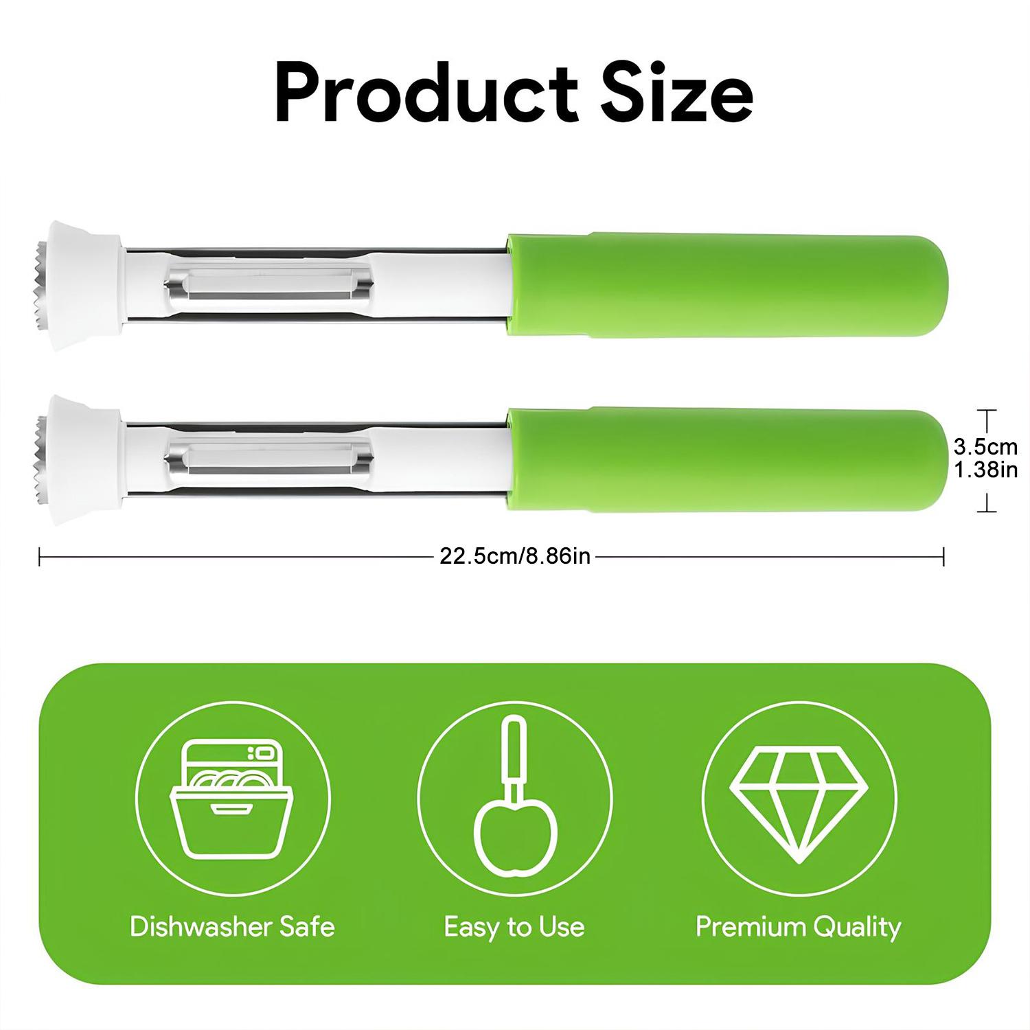 2 in 1 Apple Corer and Peeler, Apple Core Removal Tool, Stainless Steel Fruit Vegetable Corer and Peeler Tool, Multifunction Corer Tool, Kitchen Gadget for Fruit and Vegetable