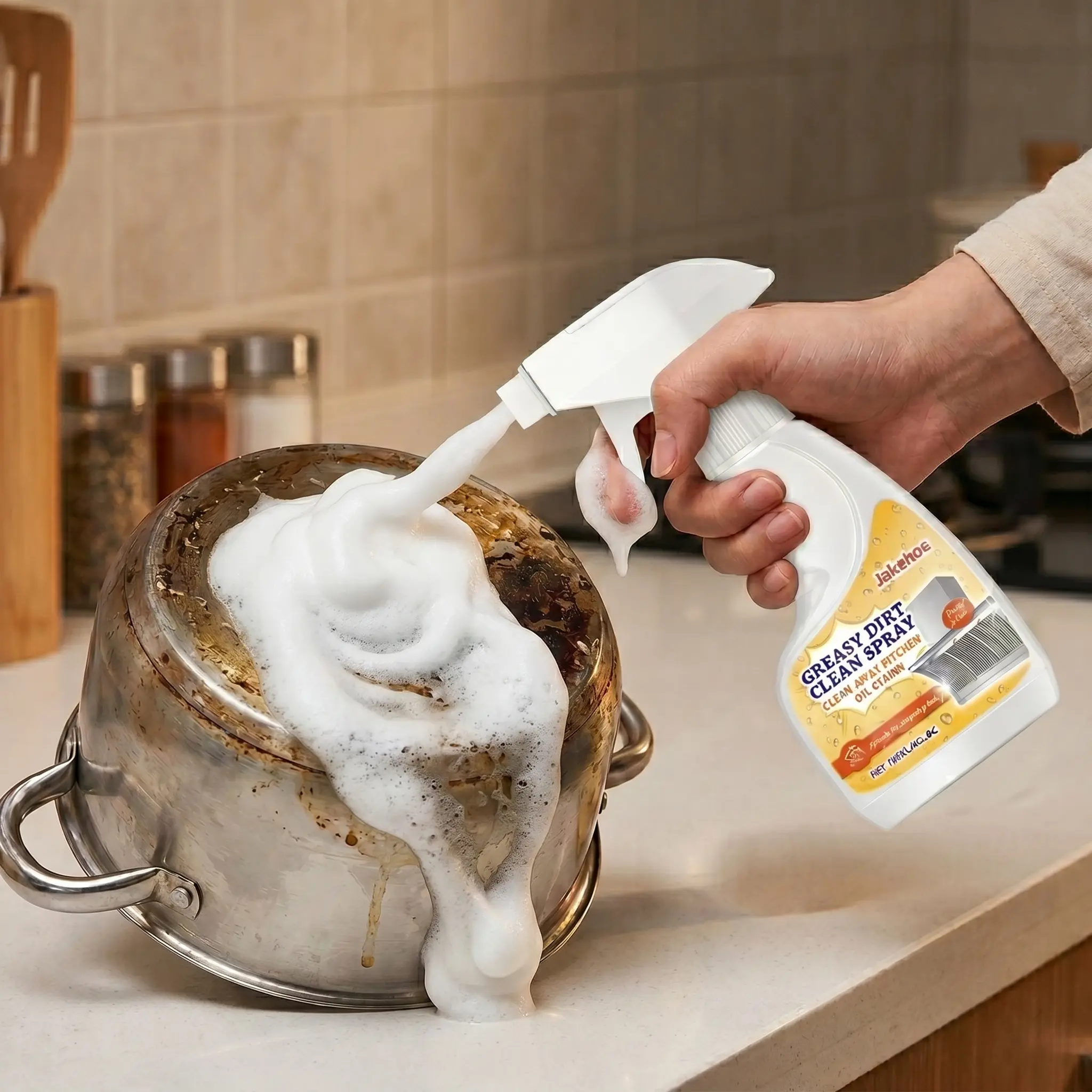 Heavy-Duty Multifunctional Care Spray Home Cleaning Product - Powerful Cleaning Solution, Kitchen Cleaning Supplies for Household Stove, Oven, Sink, Home Cleaning Products, Surface Wipe