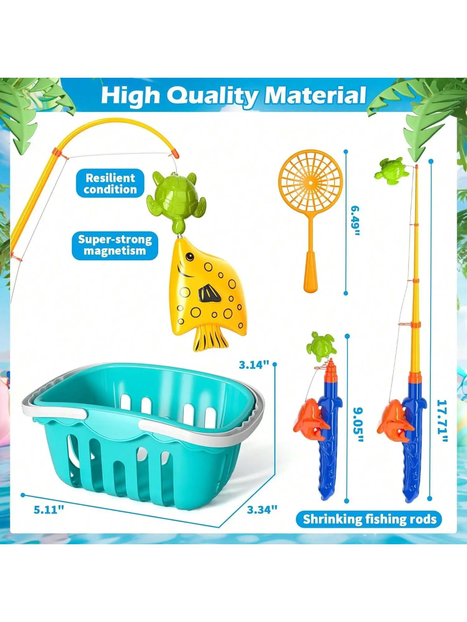 Magnetic Fishing Game Bath Pool Toys ,48pcs Fishing Toys Game Floating Fish Magnet Pole Rod Net Education Teaching and Learning Christmas gifts, birthday gifts, premium gifts Inflatable - TikTok Shop Magnetic Fishing Game Bath Pool Toys ,48pcs Fishing Toys Game Floating Fish Magnet Pole Rod Net Education Teaching and Learning Christmas gifts, birthday gifts, premium gifts Inflatable - TikTok Shop