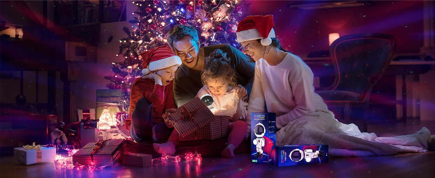 Rossetta Astronaut Galaxy Projector,Space Projector with Cozy Lighting for Bedroom,Star Projector lamp with Timer and Remote,Kids Adults Room Decor