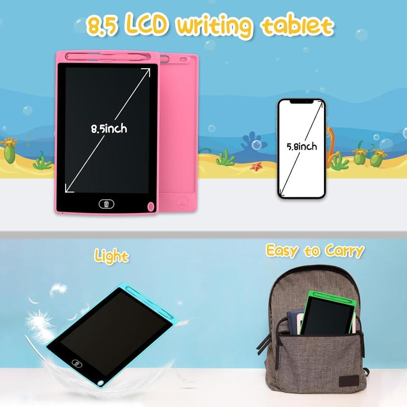 3 Pack LCD Writing Tablet 8.5 Inch Erasable Drawing Pad Toys for Kids Reusable Colorful Electronic Doodle Board Educational and Learning Gifts Drawing Board 10"