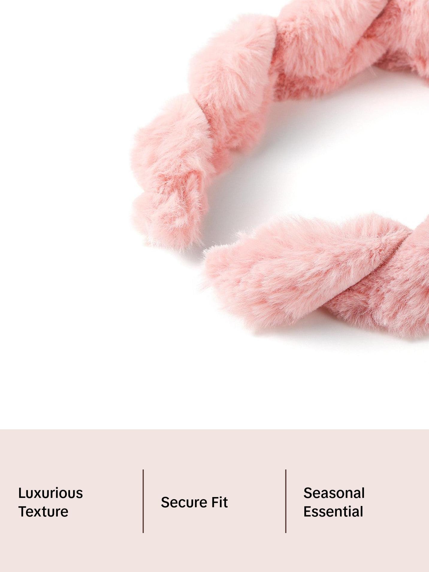 Nollia C-Shaped Faux Fur Twisted Headband – Cozy Winter Hair Accessory (4 Colors)