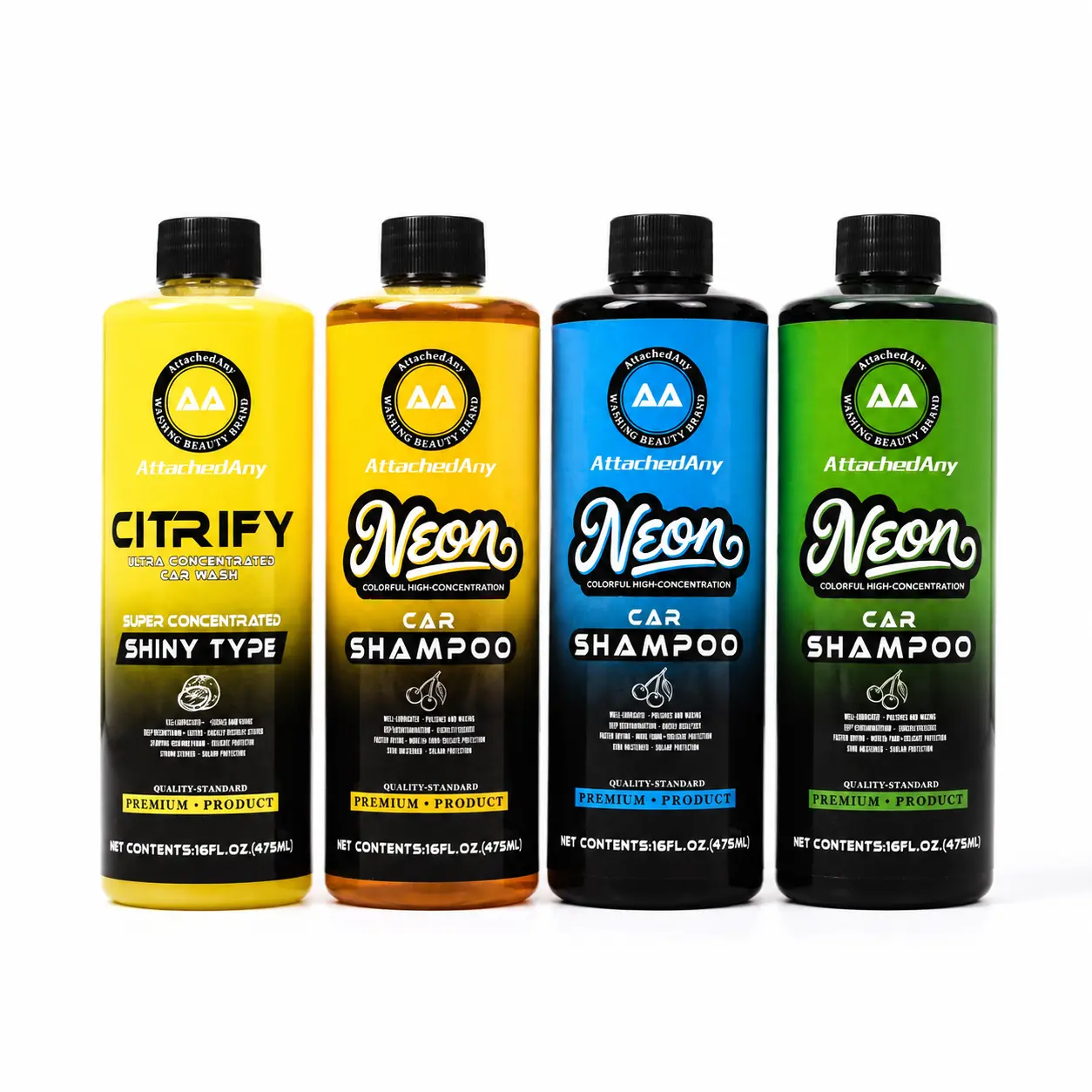 High-Foam pH-Neutral Car Shampoo Cream - Foam Cannon Compatible, Environmentally Friendly Surface Cleaner, Deep Cleaning Exterior Solution with Wax, Car Wash & Pre-Wash Set, Healing Fragrance Neon Formula Detailing Supplies