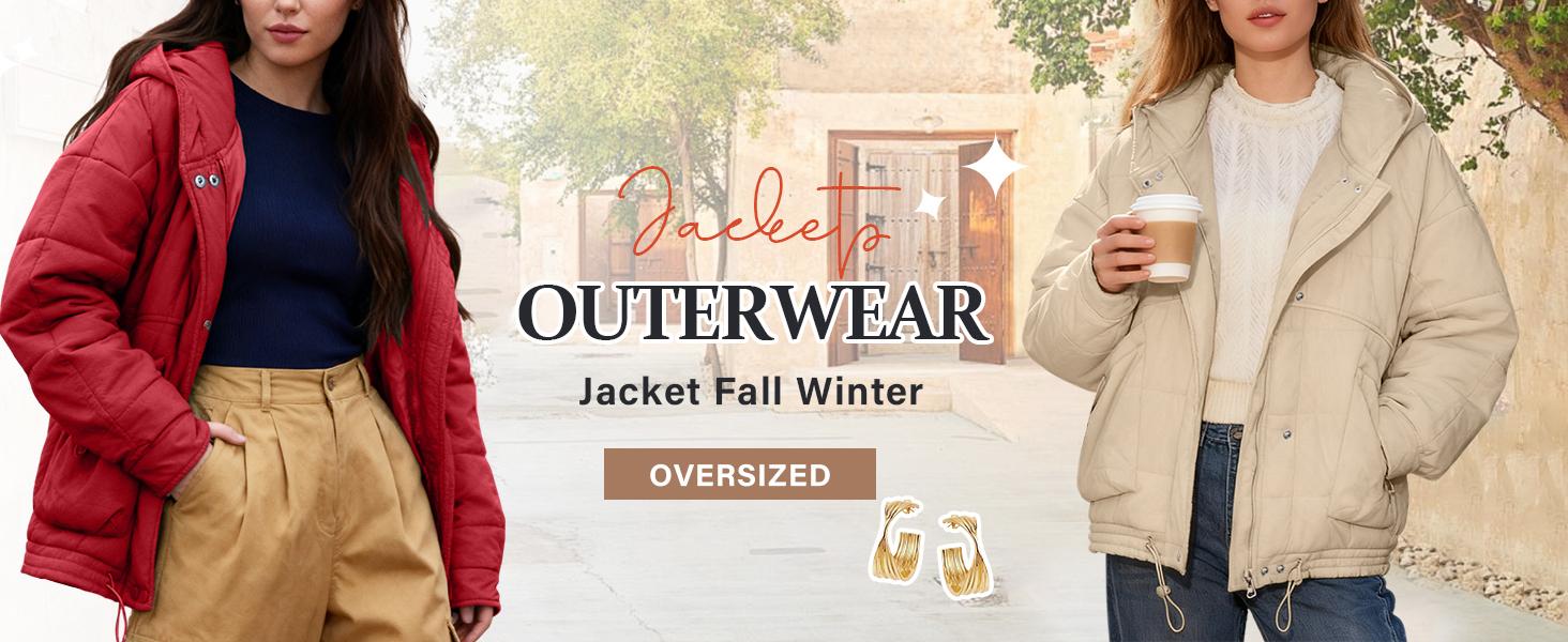 Ommig Women's Quilted Winter Warm Short Puffer Jacket Long Sleeve Zip-up Cozy with Hoods and Pockets in Multiple Colors