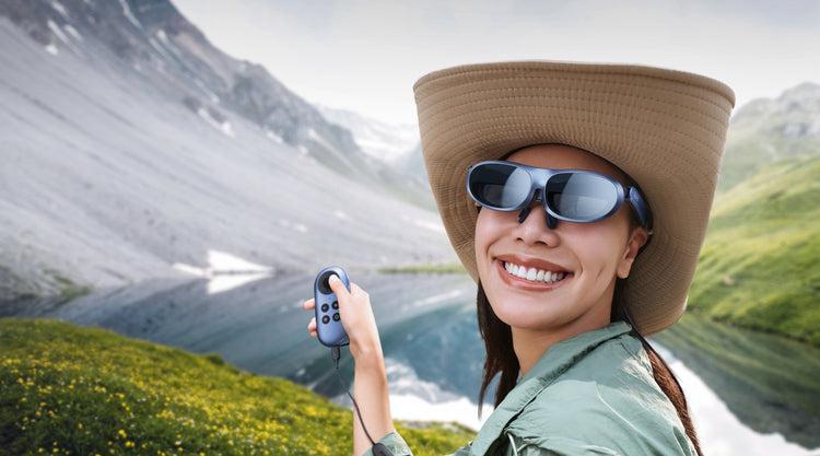 Rokid Joy Pack (AR Max Glasses & Station), Play While Charging, Smart Glasses with Google Play, 360" Micro-OLED Display, Compatible with Steam Deck