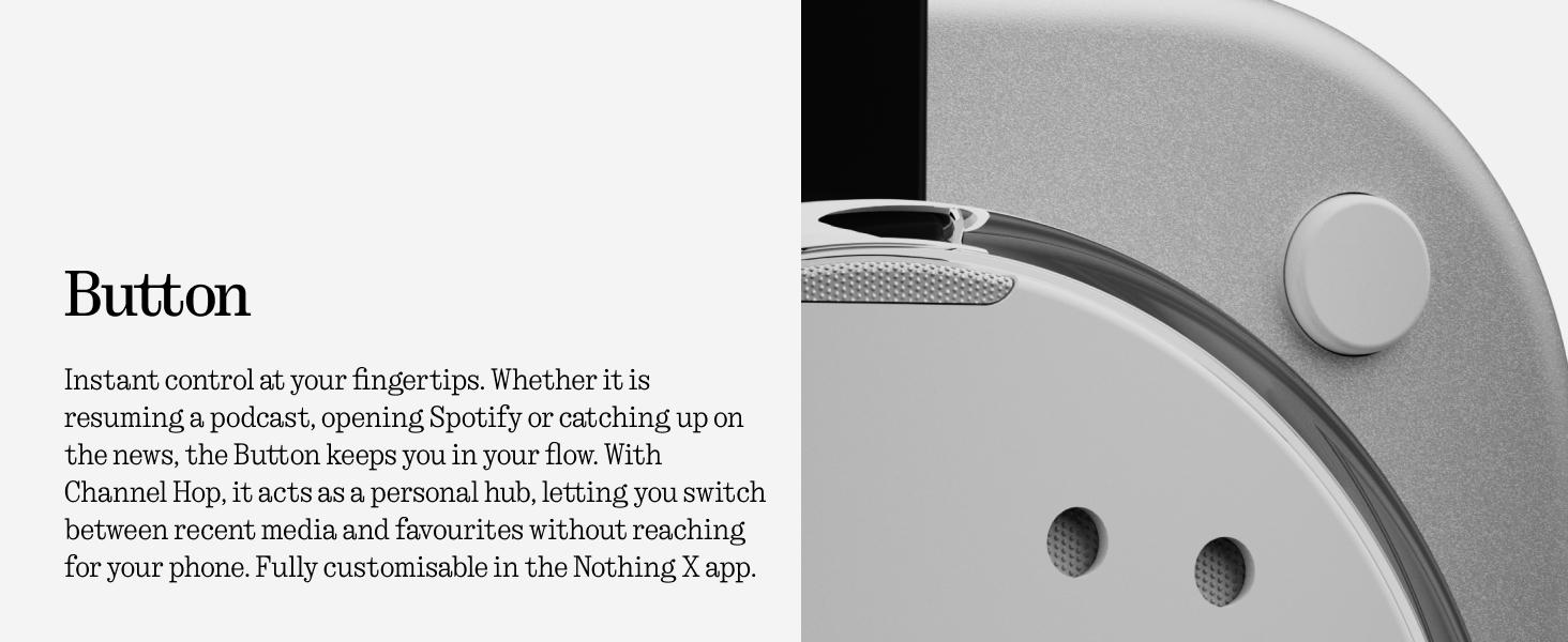 Nothing Headphone (1) Hybrid Active Noise Cancelling Headphones, Wireless Over Ear Headphones with 6 MICS, Personalized Spatial Audio, Tuning by KEF, Up to 80 Hours Playtime, Bluetooth Headset White