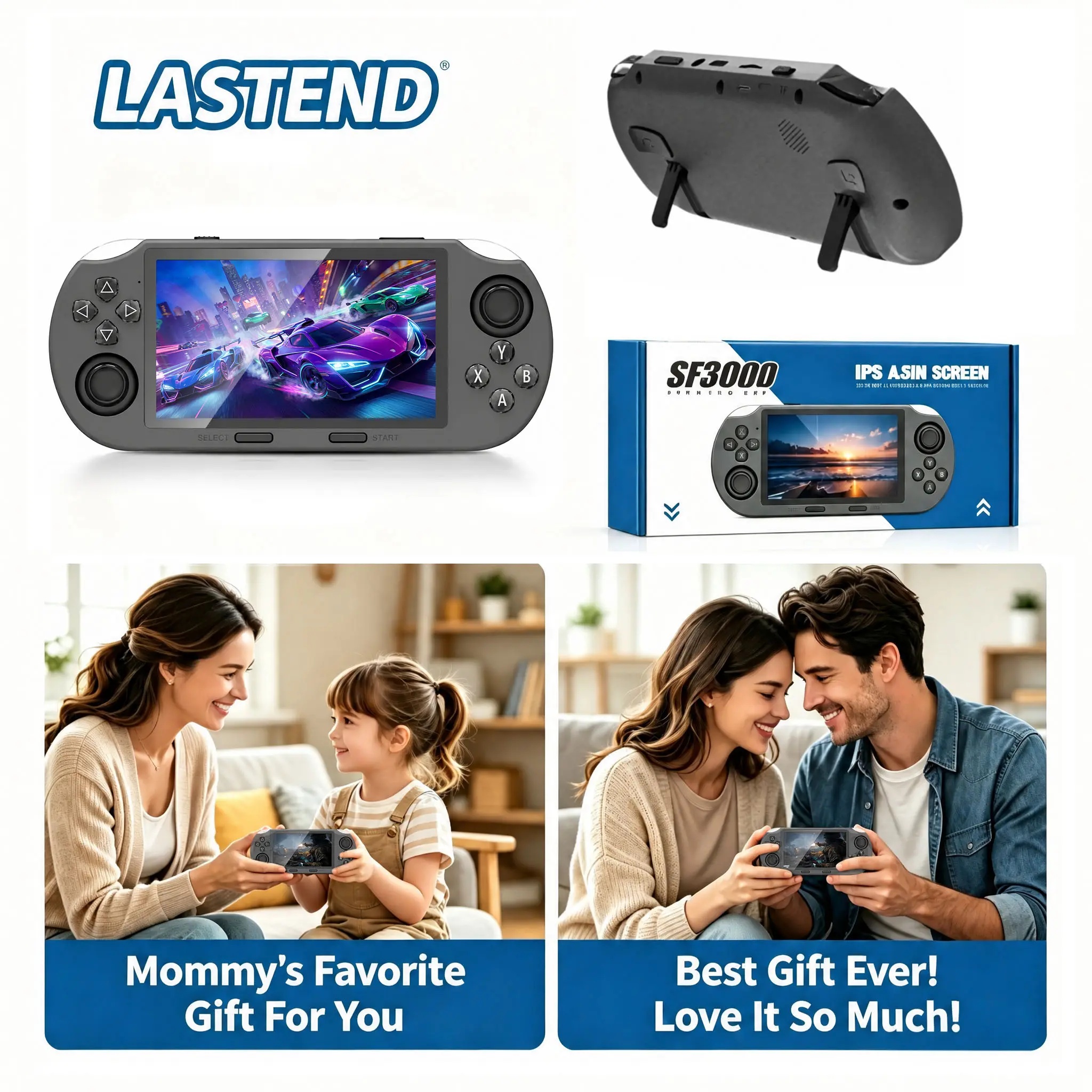 LASTEND SF3000 Portable Retro Handheld Video Game Console, 4.5" IPS Display, 3000mAh Rechargeable Battery, 16GB TF Card Compact Mini Gaming Gadget, Gaming Stuff for Gamer, Gifts for Boyfriend & Teenage Boy,back to school,back to school haul