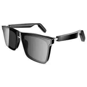 Bluetooth Sunglasses with Open Ear Speakers Built-in Mic Hands-Free Calling Music Playback Polarized UV400 Lenses Lightweight Frame Bluetooth 5.4 Black Smart Wireless Glasses Multifunctional Sports