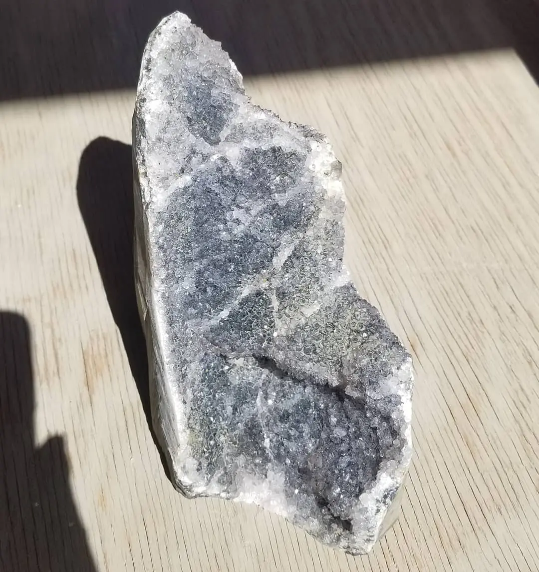 Natural raw Black Amethyst druse from Uruguay