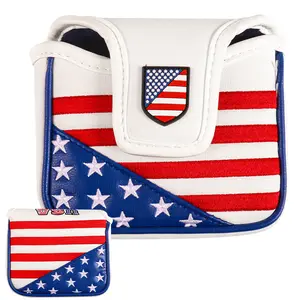 Mallet Putter Golf Head Cover for Center Shaft Putters 1 Pack, Premium PU Leather with Strong Magnetic for Scratch & Damage Protection