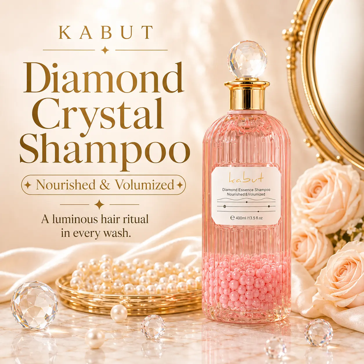 Kabut Diamond Crystal Enriching Nourishing Essence Shampoo Enticingly Fragrant, Volumizing Oil Control anti frizz Haircare Cleansing Foaming Pearl