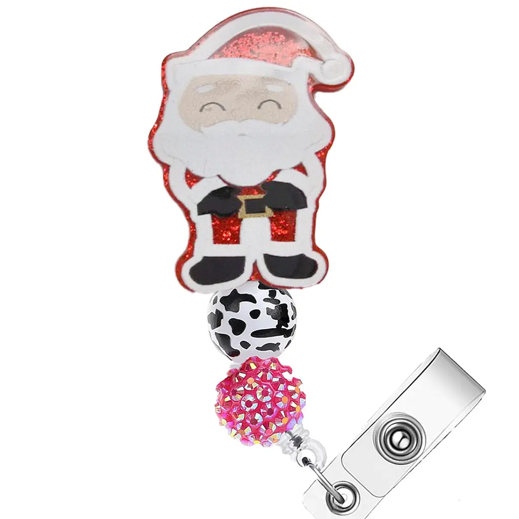 1pc Beaded Christmas Limited Edition Lanyard with Glitter, Perfect for Students Office Workers Doctors Nurses Teachers