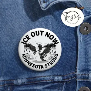 ICE OUT NOW Minnesota Strong Protest Pin, Minnesota Rebel Alliance Loon Pin, Anti Ice Pin, Political Protest Activist Gift