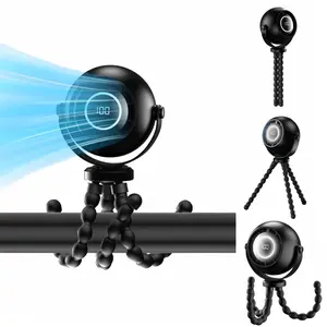 Portable Stroller Fan with LED Display & Nightlight, 360° Rotate Octopus Flexible Tripod Baby Fan, 3 Speed Rechargeable Clip On Fan for Car Seat, Crib, Travel, Camping, Office, Desk, Treadmill