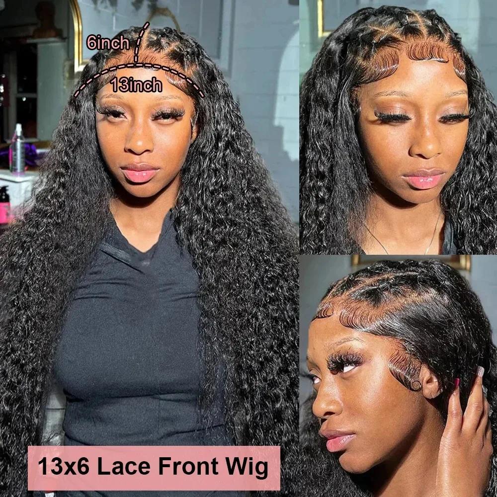 Bling Hair 38inch Deep Wave 13x6 13x4 Transparent Lace Front Hd Lace Frontal Wig Pre Plucked Lace Frontal Brazilian Human Hair Wigs 180% Density for Women TikTokShopBlackFriday