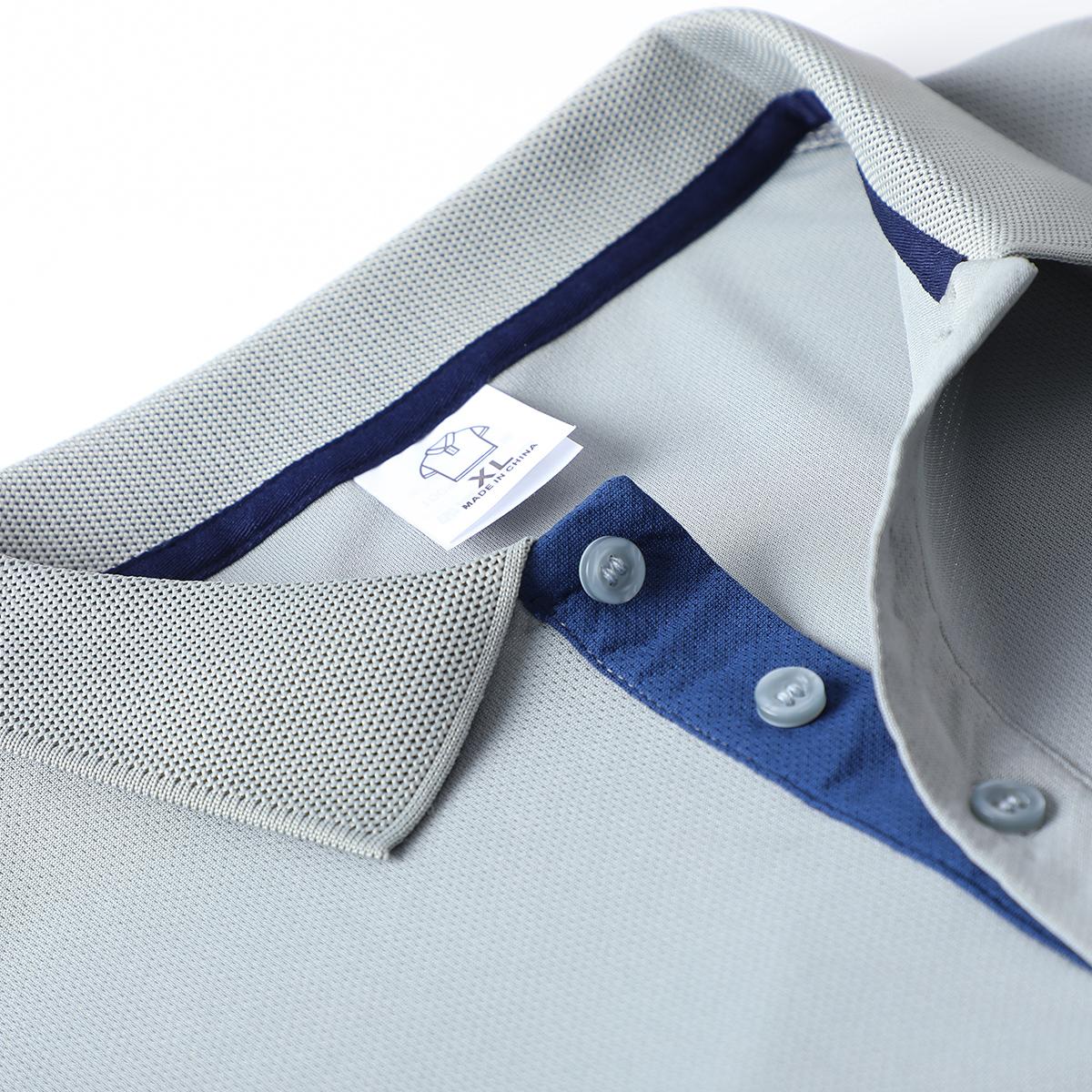 Men's Summer Short Sleeve Polo Shirt with Turn-Down Collar and Color Block Sleeves Fashion Casual Top Grey Shortsleeve Athletic Activewear