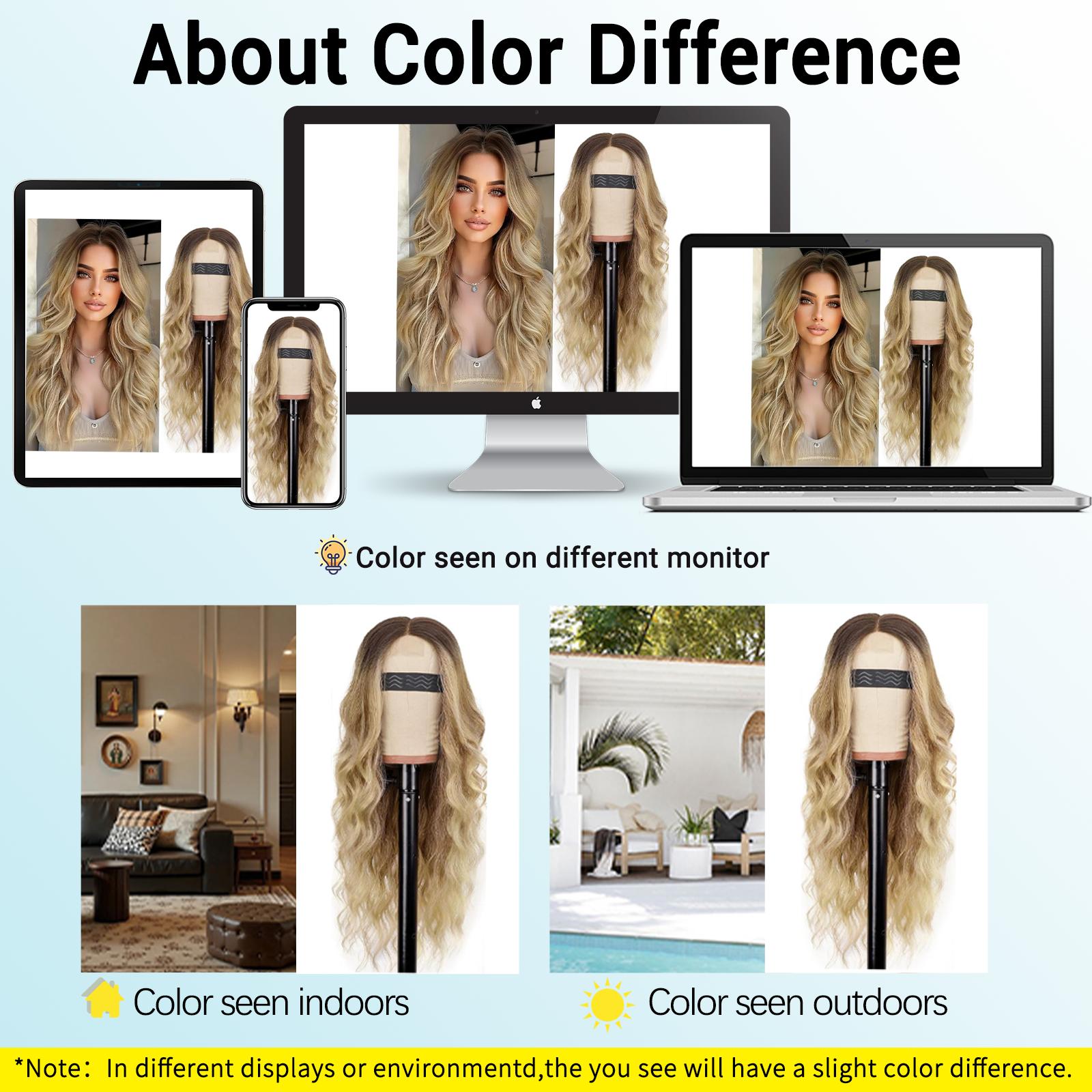 [ AISI HAIR ] Black Wig for Women, Long Wavy Lace Hairline Middle Part Synthetic Heat Resistant Wig for Daily Party-26 Inch