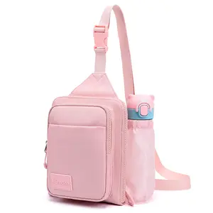 WARMDEER 2-in-1 Travel Sling Bag with Bottle Holder & RFID Protection, Anti-Theft Crossbody Chest Bag, Lightweight Unisex