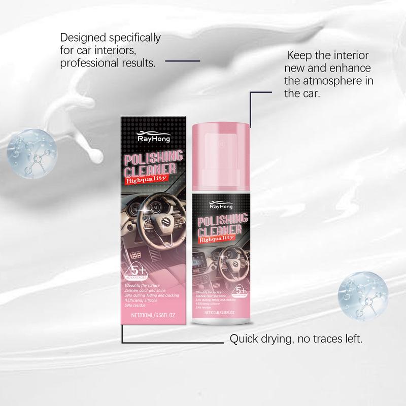 Car Interior Polish & Cleaner – All-in-1 Formula for Leather, Vinyl & Plastic, Restores Shine & Protection in One Step