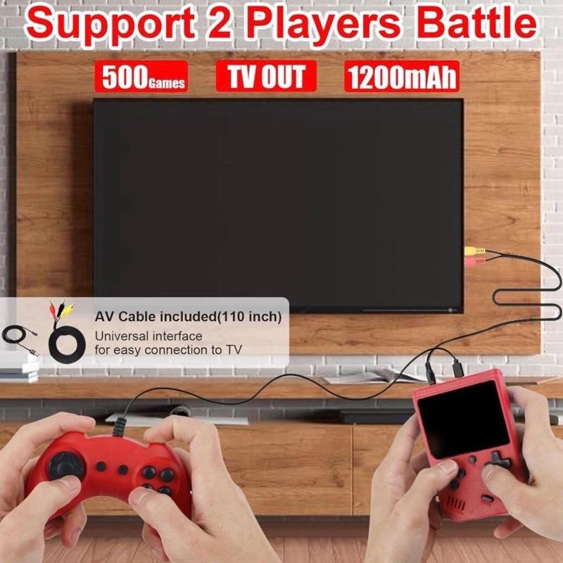 Retro Handheld Game Console, Portable Video Game Console with 400 Classic Games, 3.0 inches HD Screen, Support TV & Two Players Present for Adults, Kids(Red) Compact Lithium Rechargeable Protection