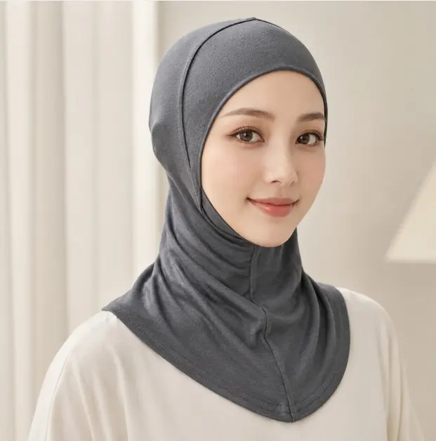 Soft & Breathable Hijab Undercap with Chin Coverage – Premium Mercerized Cotton No-Slip Head Cap（MH117)