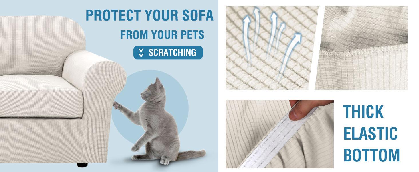 Only Sell Covers Stretch Couch Covers for Cushion Couch Sofa Furniture Slipcovers H.VERSAILTEX Feature Upgraded Thicker Jacquard Fabric