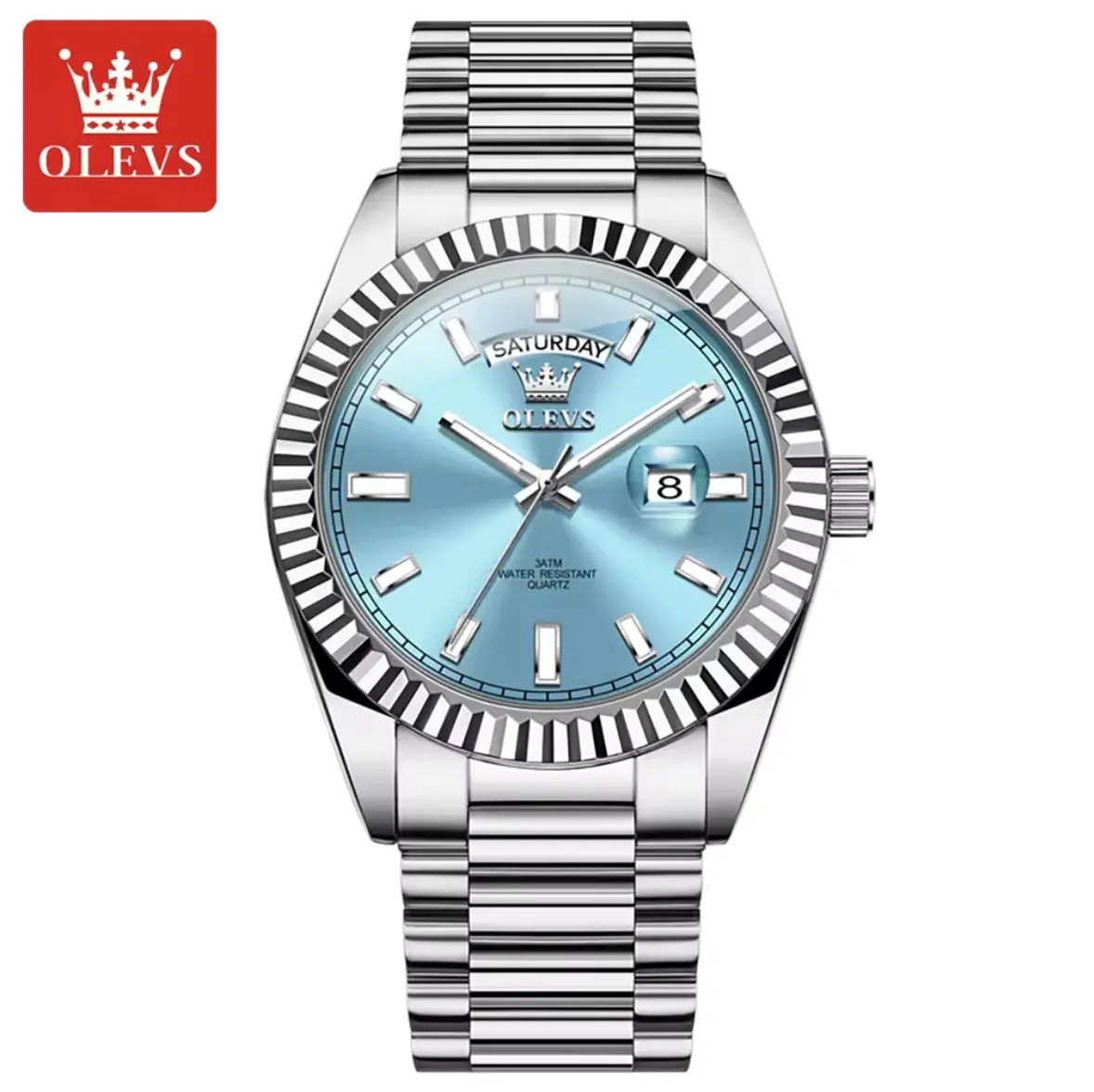 Day Date - Sliver / Light Blue