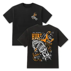 "New" Yes, tattoos hurt shirt- slight oversized fit- Black