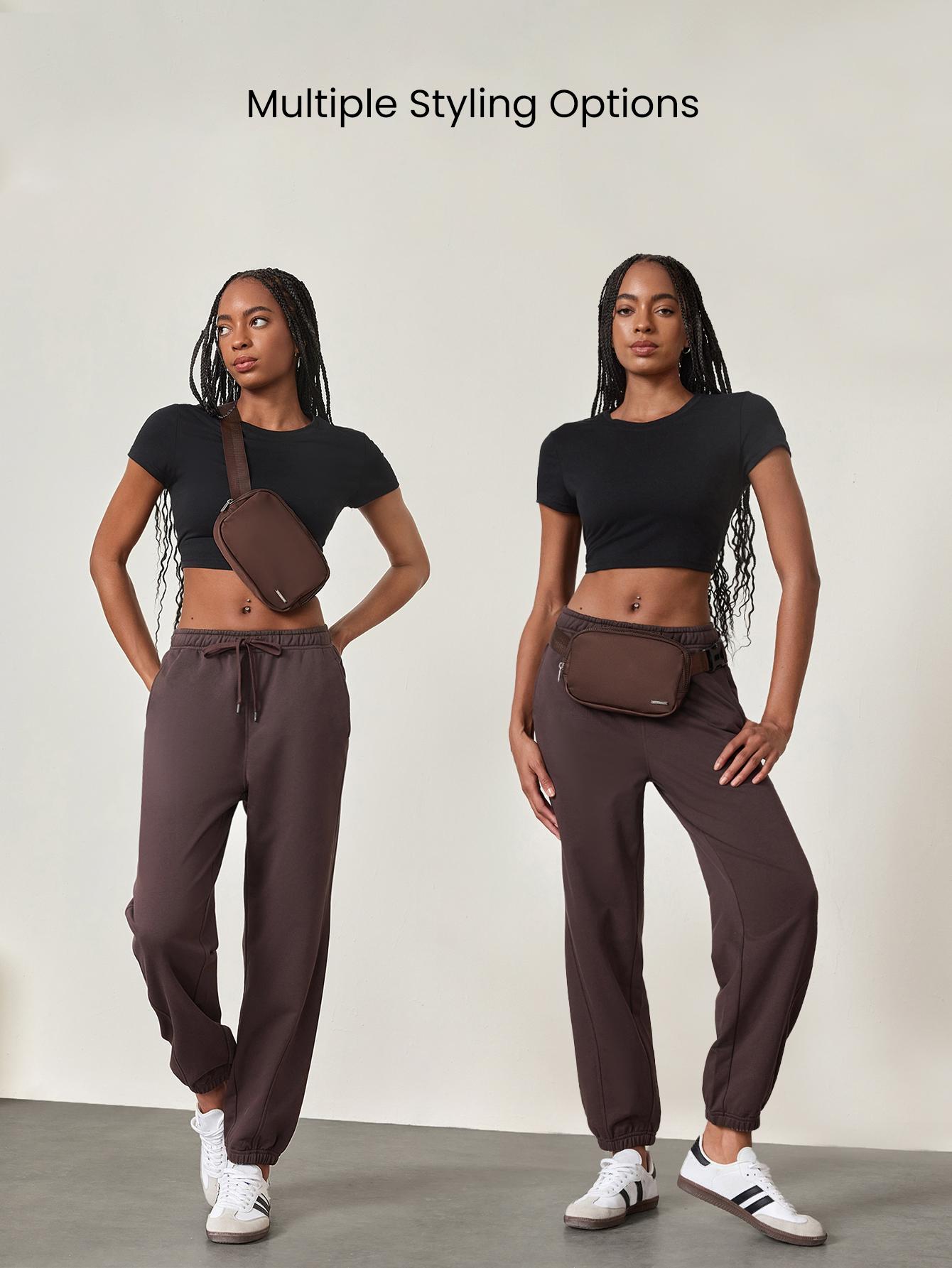 GLOWMODE 1L Zipper Everywhere Belt Bag Water Repellent Waist Crossbody Bags With Adjustable Strap