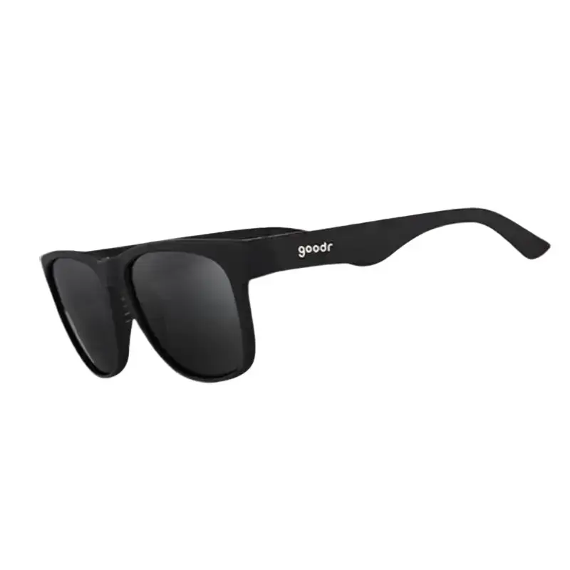 goodr Hooked on Onyx Large Size (BFG) Solid Black Frame with Black Lens, UV400, No Slip No Bounce No Tangle Uv Blocking Sunglasses Trendy Streetwear Sunglasses