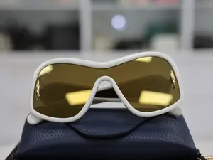 Pre-owned LOEWE ANAGRAM MIRROED MASK SUNGLASSES