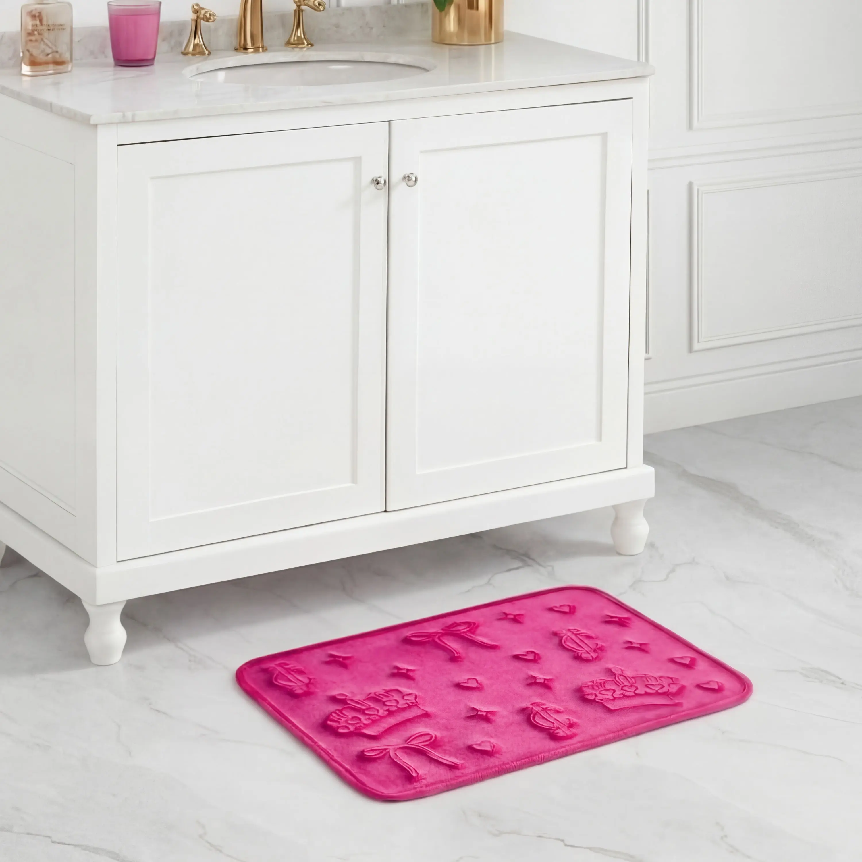 Juicy Couture Quilted Memory Foam Bath Mat, 17" x 24"