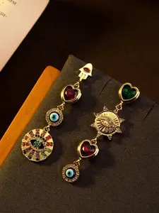 A Pair Of Vintage Retro Fashion Avant-Garde Free Eye-Shaped Earrings For Party Daily Wear.